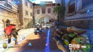 Orisa using her abilties