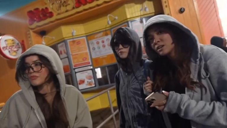 Cinna, Emiru, Elly and Valkyrae being stalked by a guys